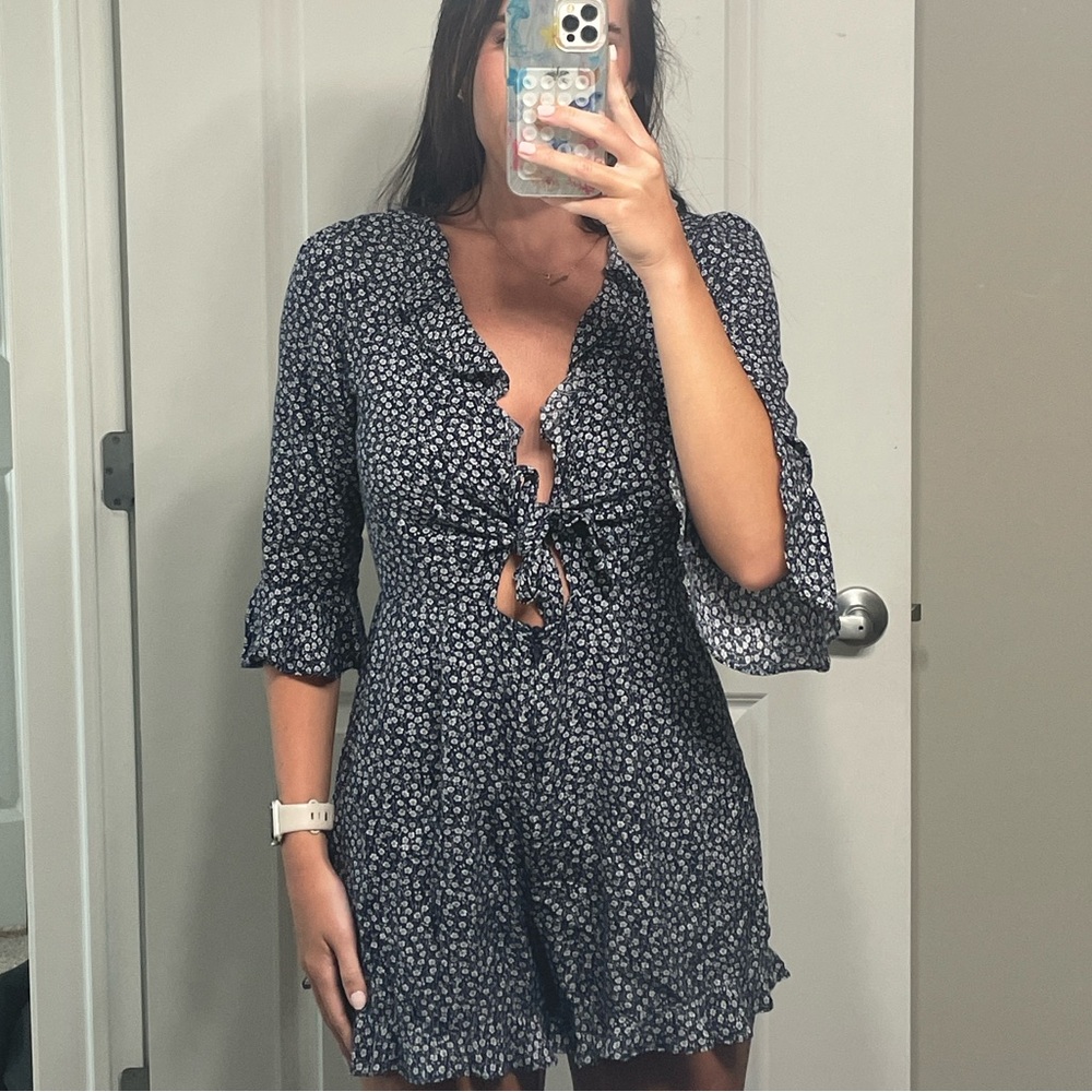 Princess Polly Navy Floral Romper